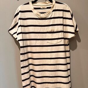 Madewell Cotton T-Shirt Dress in Striped, Size L